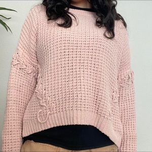 [Size: XXL] Pink Coquette Knitted Sweater